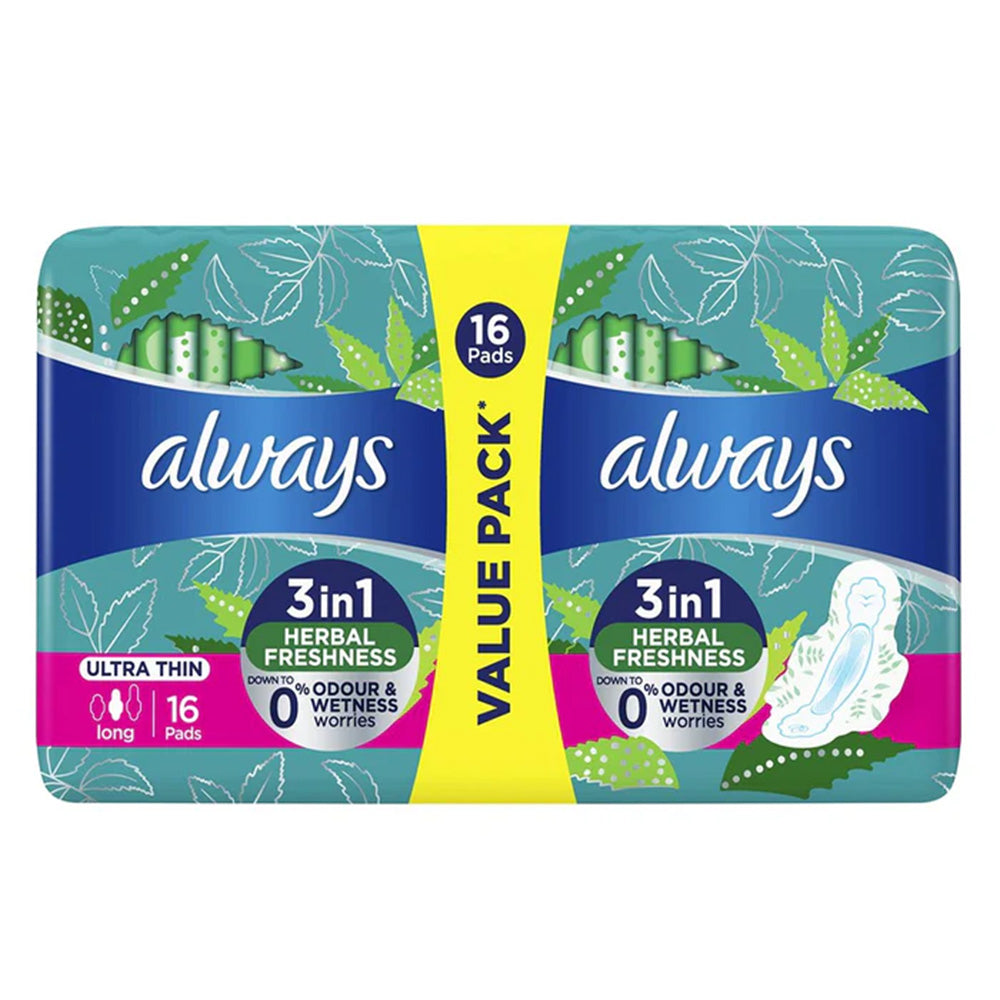 Always - Feminine Pads 3-in-1 Ultra Thin (Long) Sanitary Pads  16 pads