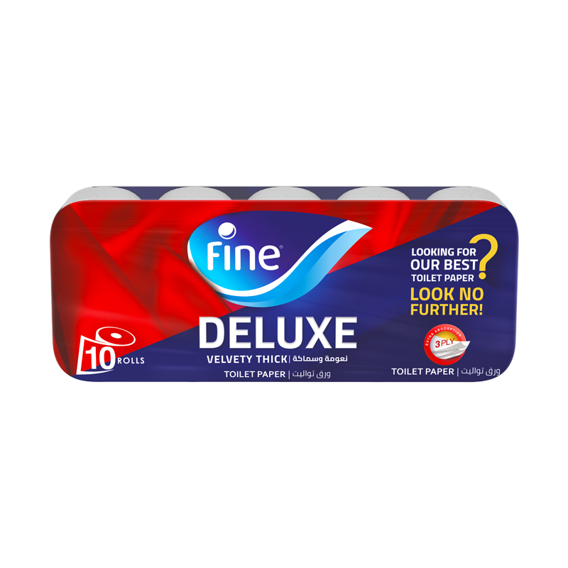 Fine Deluxe Velvety Thick Toilet Paper 3 Ply x10 Rolls