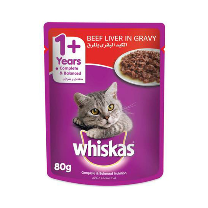 Whiskas Beef Liver in Gravy Cat Food 80ge