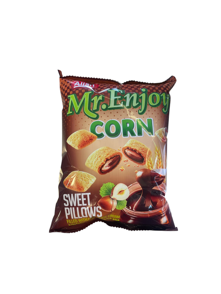 Mr. Enjoy Corn Sweet Pillows Filled With Chocolate Cream 40g