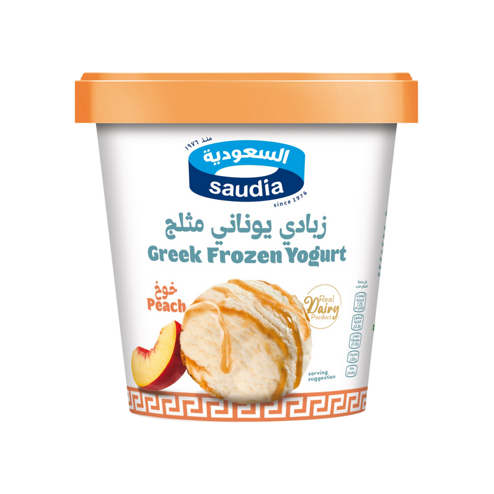 Saudia Greek Frozen Yogurt Peach Flavour 125ml