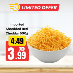 Imported Shredded Red Cheddar 500g