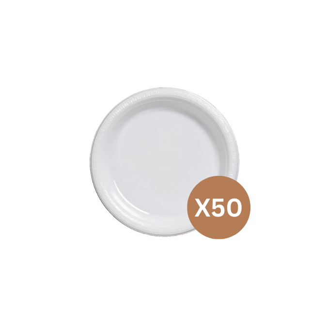plastic plates 18 cm X50pcs