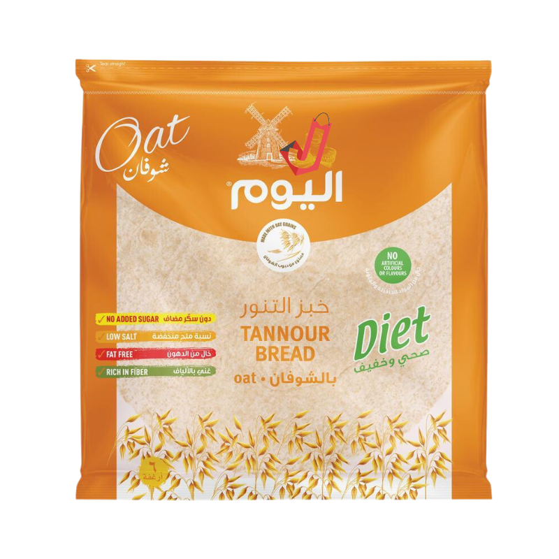 اليوم تنور خبز شوفان 6 قطع