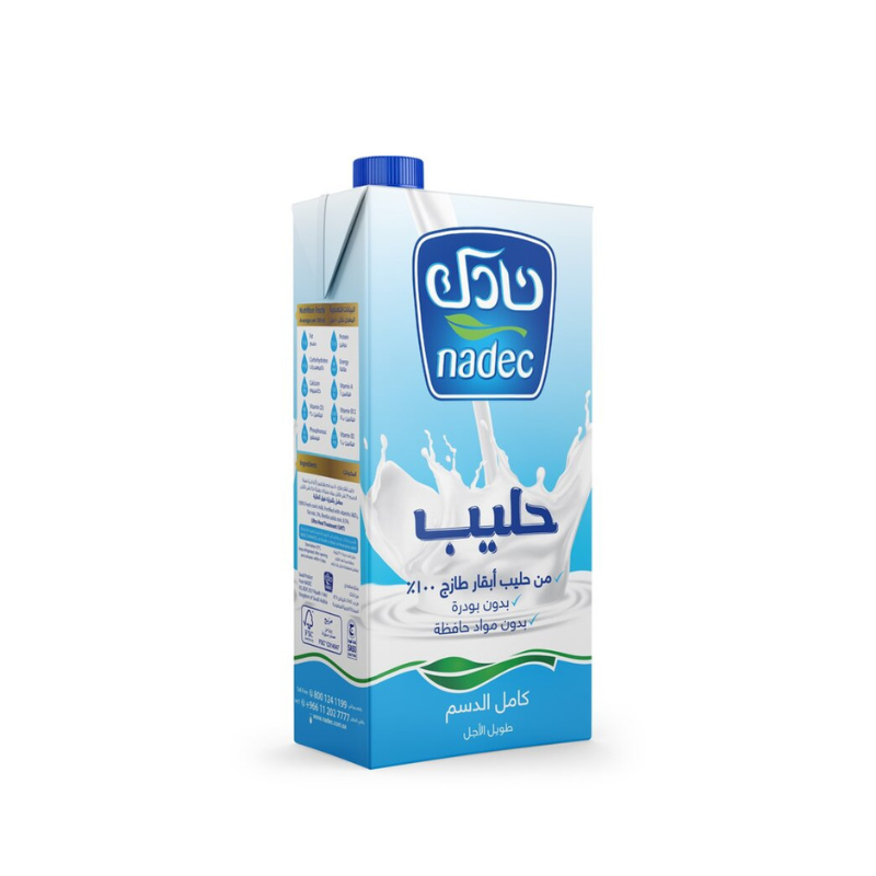 نادك حليب كامل الدسم طويل الأجل 1 لتر