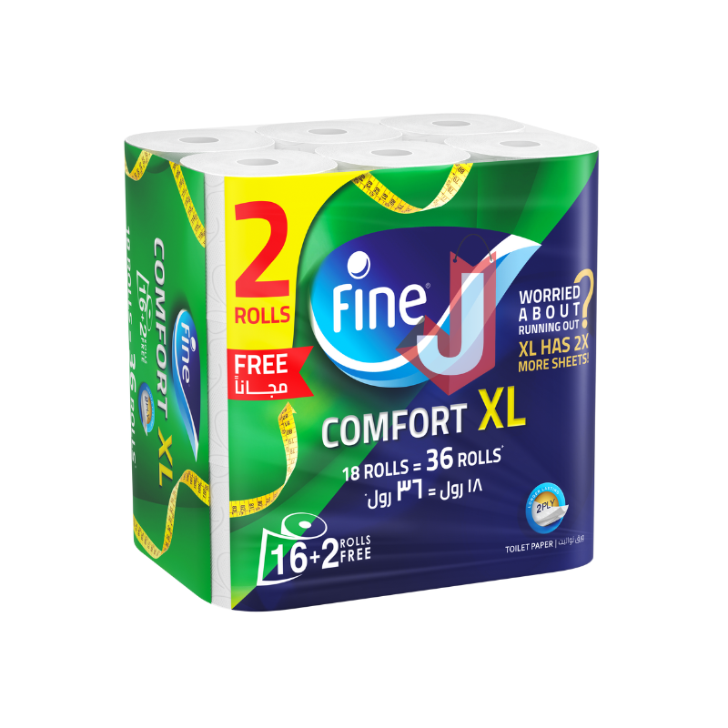 Fine Comfort XL Toilet Roll 350 Sheets 18 Pieces