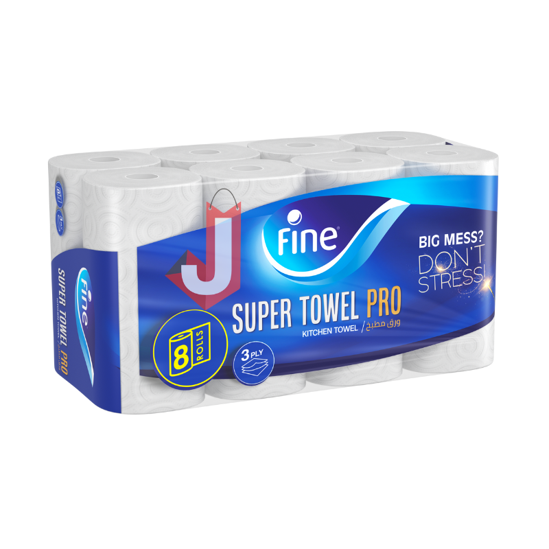 Fine Super Pro Kitchen Towel 8 Rolls