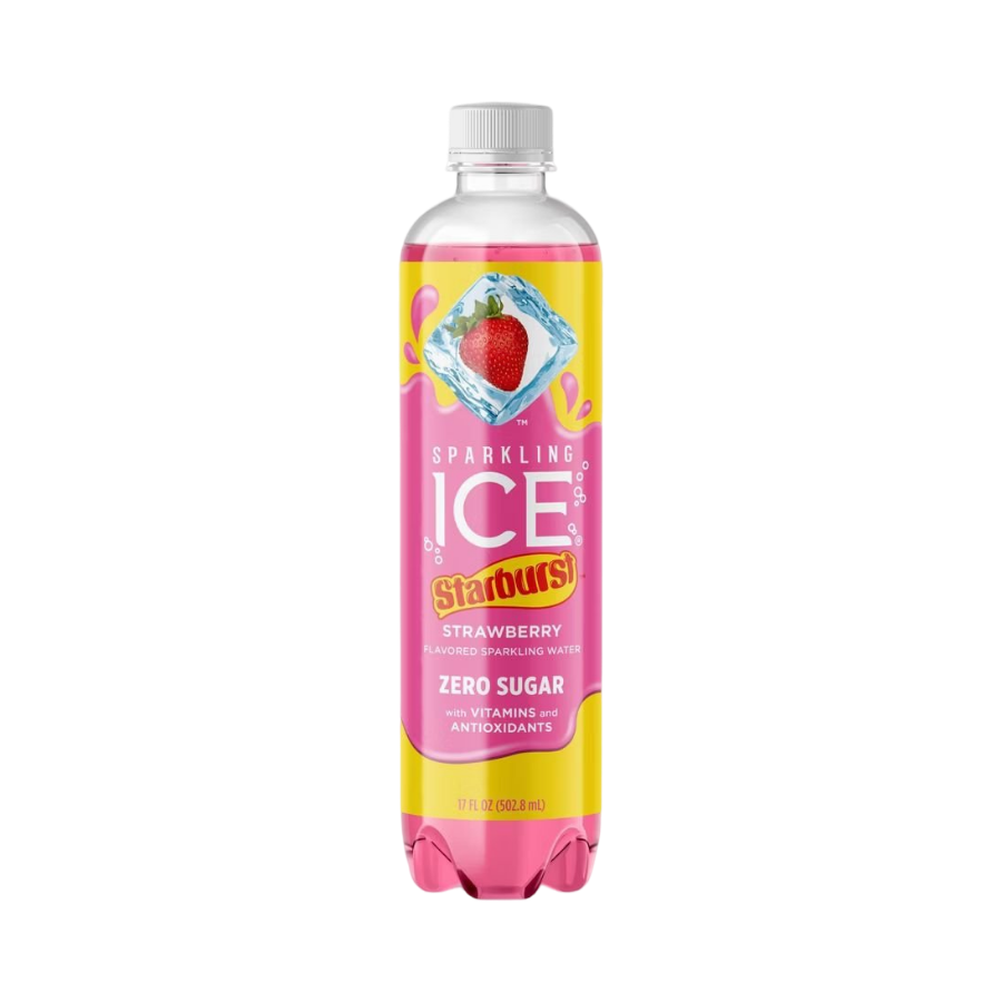 Sparkling Ice Starburst Strawberry Flavored Sparkling Water Zero Sugar 502.8ml