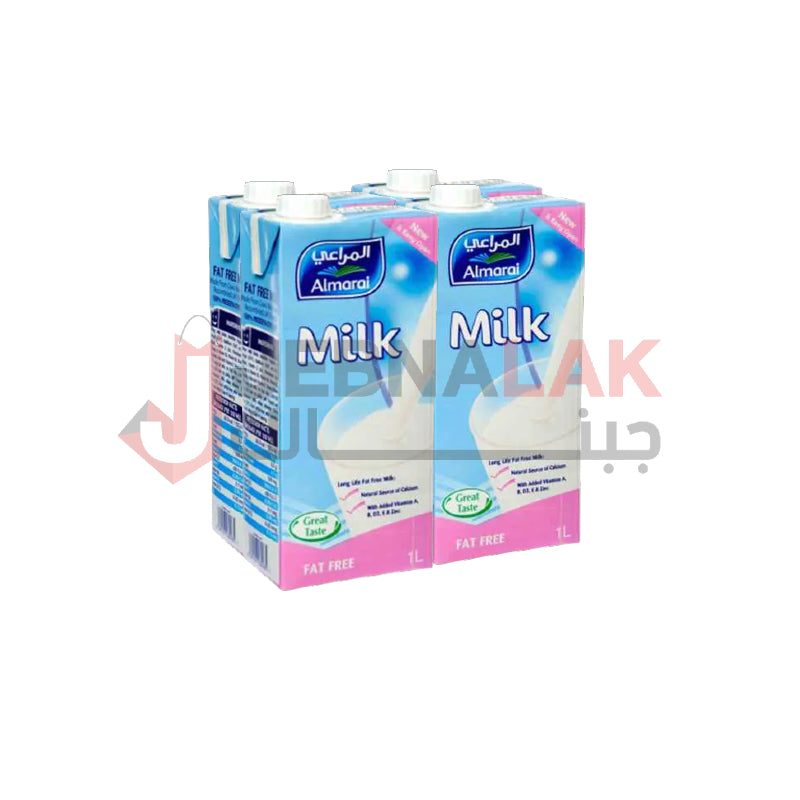 Almarai Milk Fat Free 1 Liter x 4 Pcs