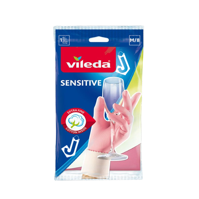 Vileda Rubber Gloves Sensitive - Size M/8