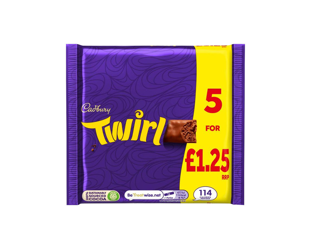 Cadbury Twirl Chocolate Bar 5 Pack* 107.5g