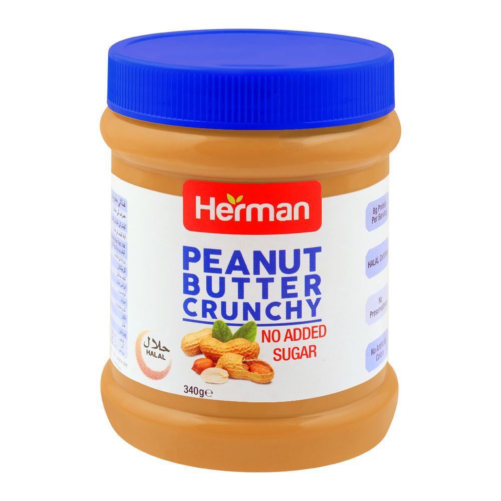 Herman Peanut Butter Crunchy Spread No Add Sugar 340g