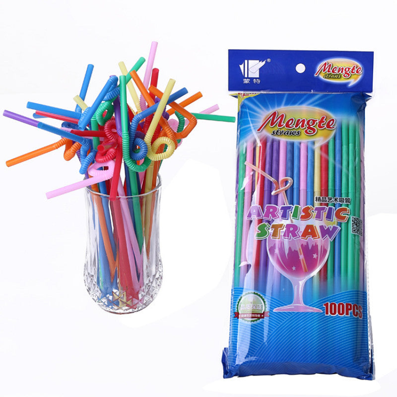 Artistic Plastic Straws 100 Pieces