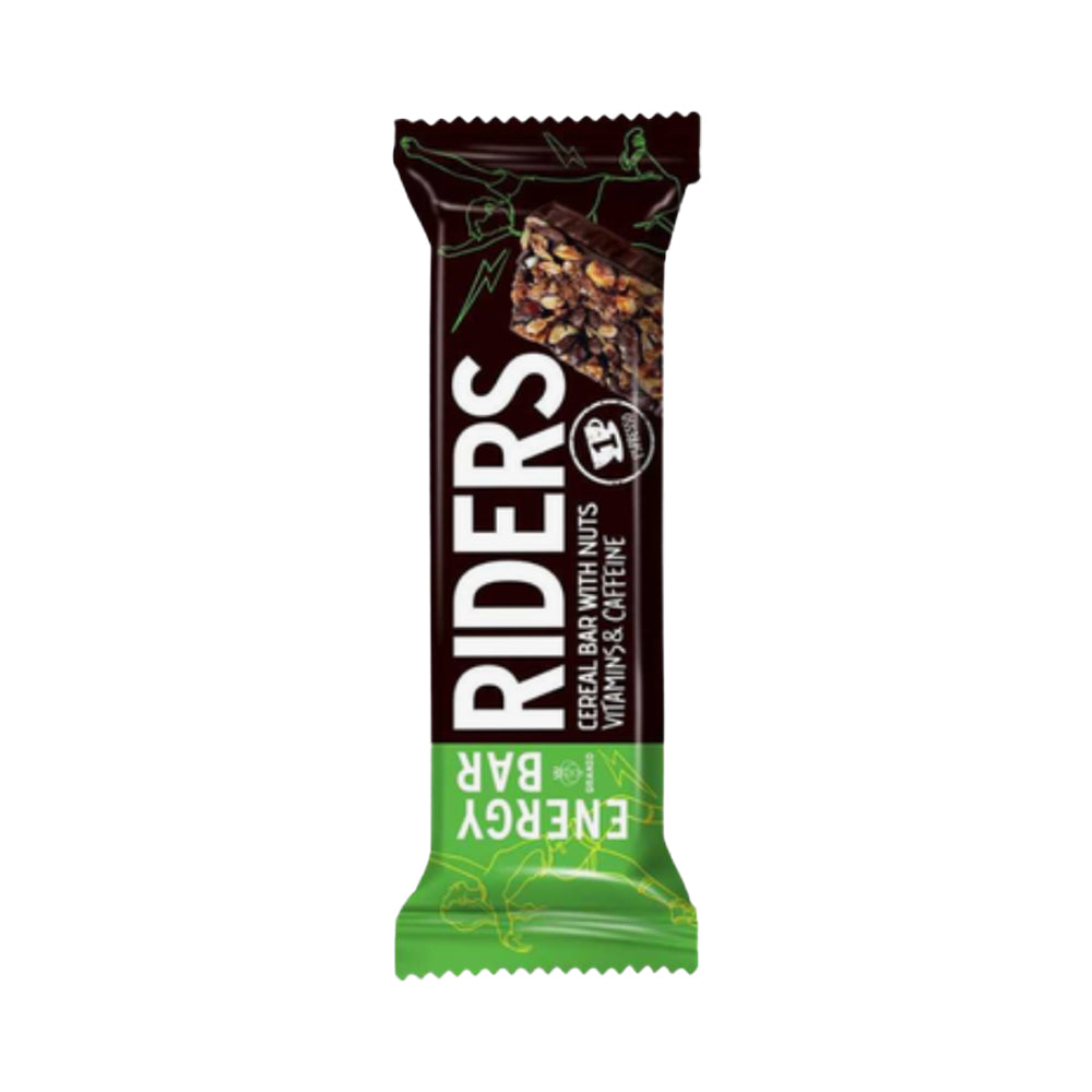 Riders Energy Bar With Nuts Vitamins And Caffeine 40g