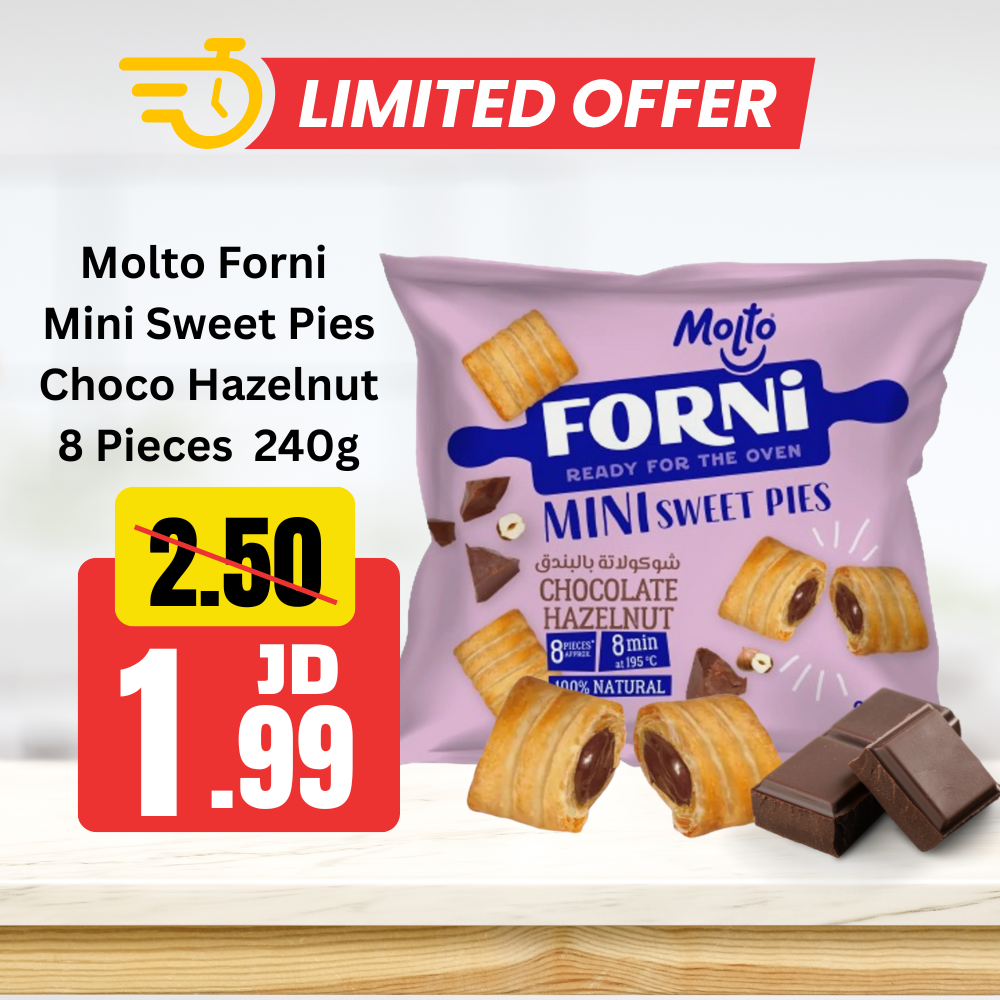 Molto Forni Mini Sweet Pies Chocolate Hazelnut 8 Pieces / Ready For The Oven 240g