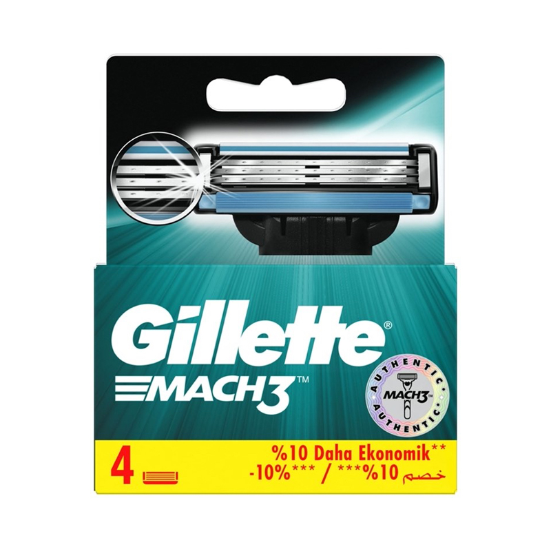 Gillette Mach3 Razor Cartridge - 4 Blades