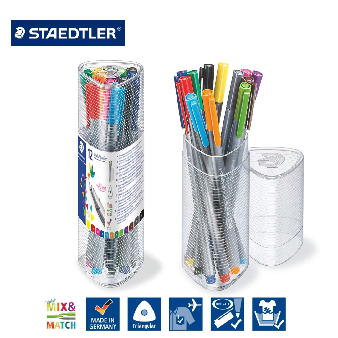 Staedtler Triplus Fineliner Colors 0.3mm Pens Set of 12