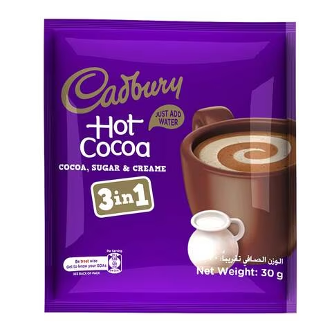 Cadbury Hot Chocolate 3in1 Powder 30g