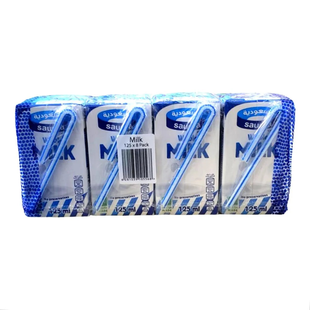 Saudia Full Fat Milk 125 ml*8 Pack