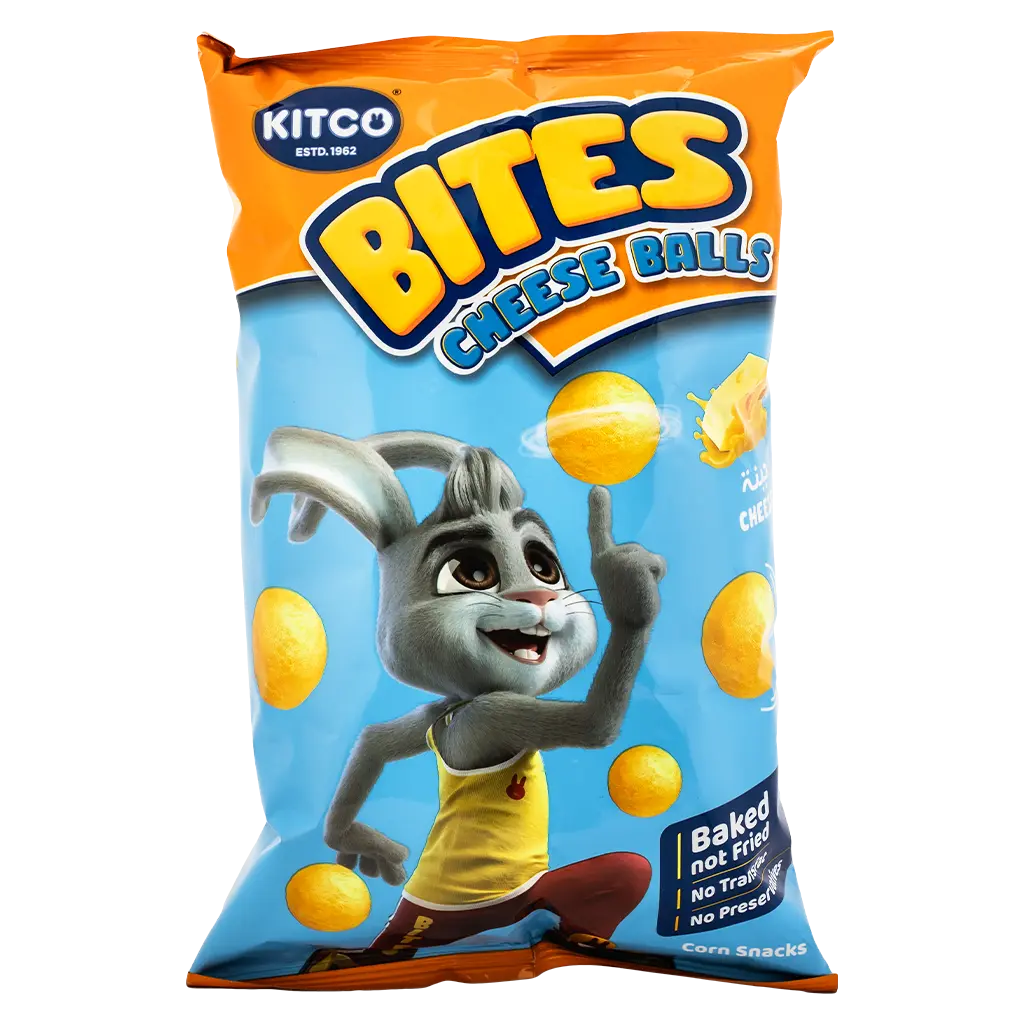 Kitco Bites Cheddar Cheese Corn Puff Balls Snack 90g