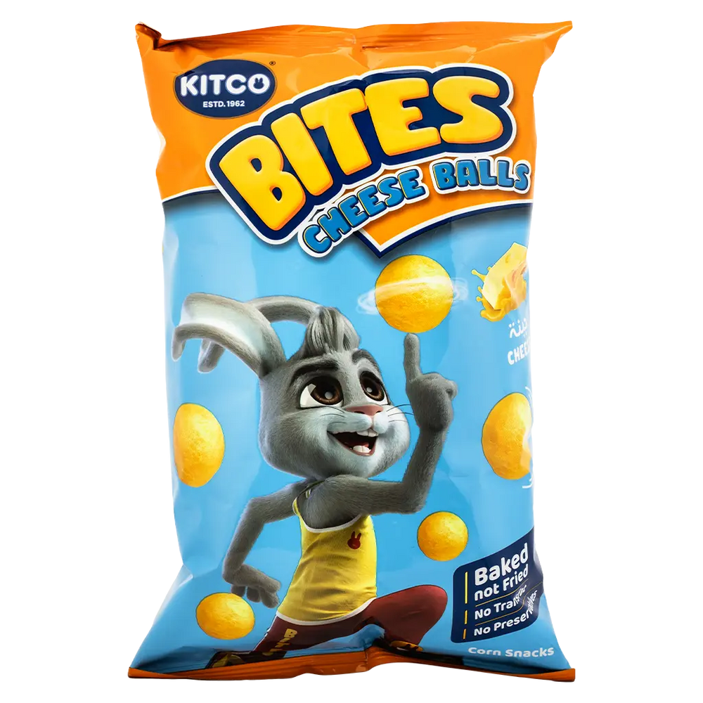 Kitco Bites Cheddar Cheese Corn Puff Balls Snack 90g