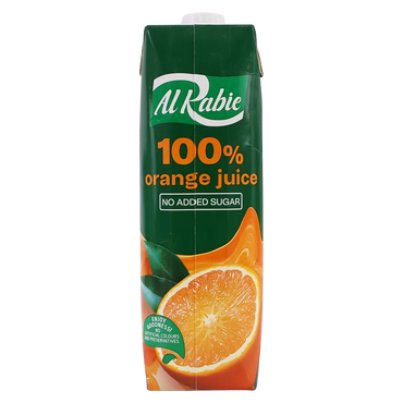 Al Rabie Orange Juice - No Added Sugar 1L