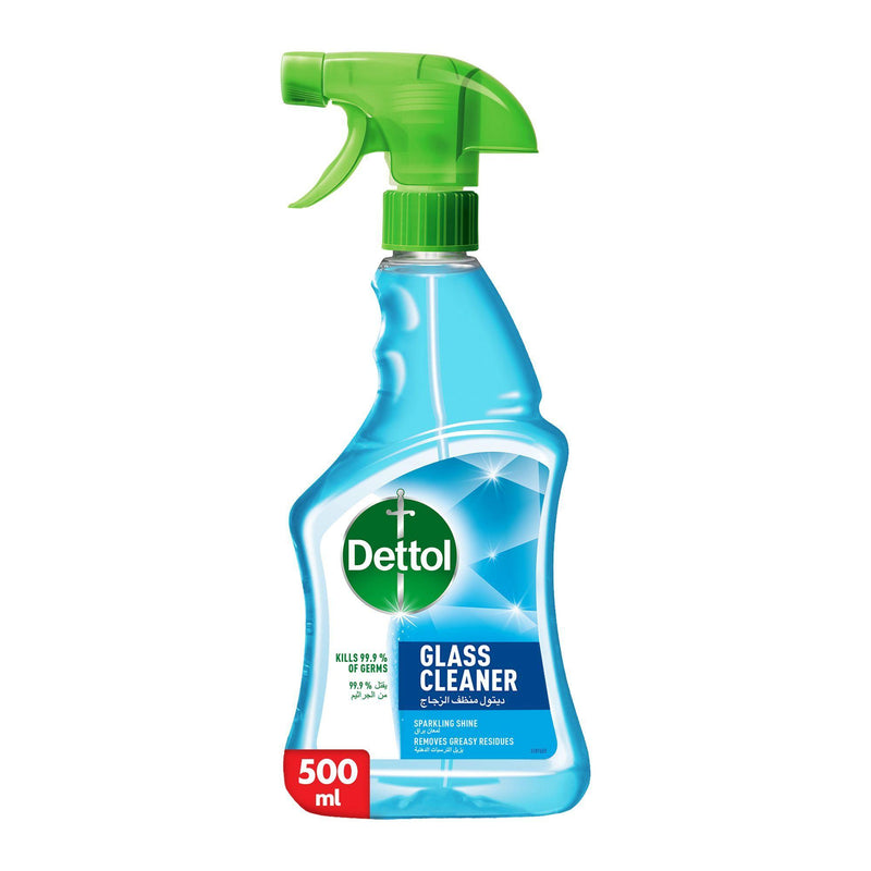 Dettol Sparkling Shine Glass Cleaner Liquid Spray, 500ml | ديتول بخاخ منظف زجاج لامع، 500 مل