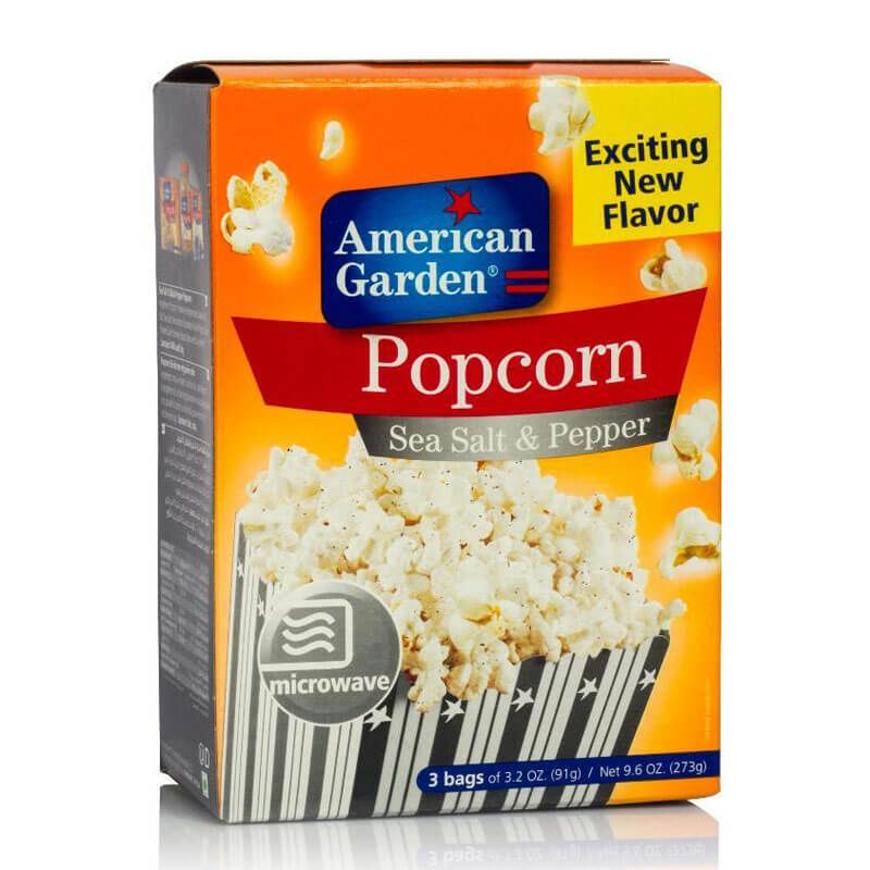 American Garden Microwave Popcorn Sea Salt & Pepper 255g