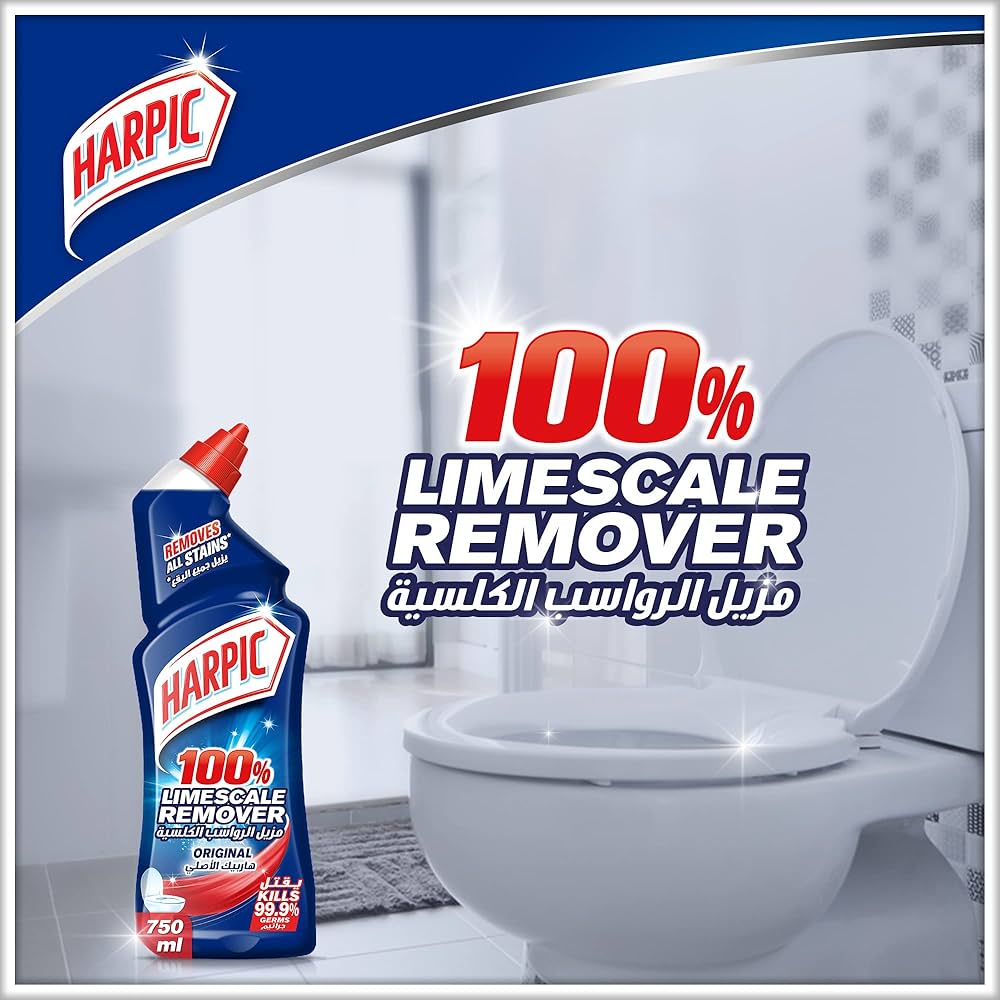 Harpic Toilet Cleaner Liquid Limescale Remover Original 750 ml