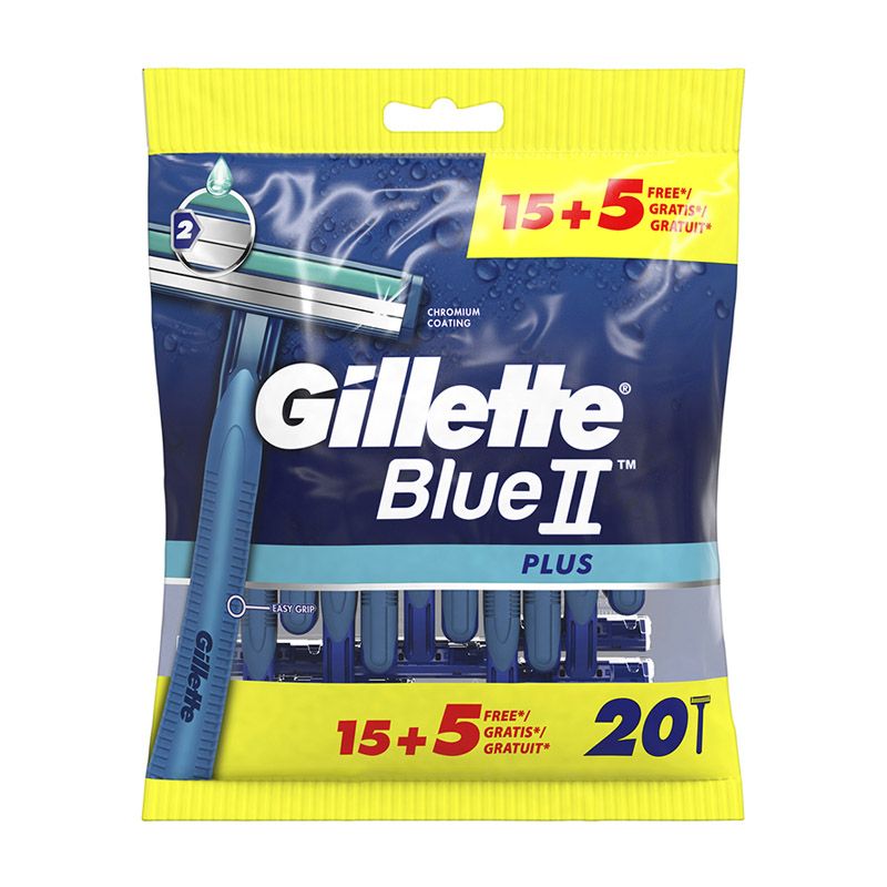 Gillette Blue II Plus Men’s Disposable Razors, 20 count