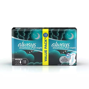 Always Dreamzzz All Night Ultra Thin and Extra Long Sanitary  12 Pads