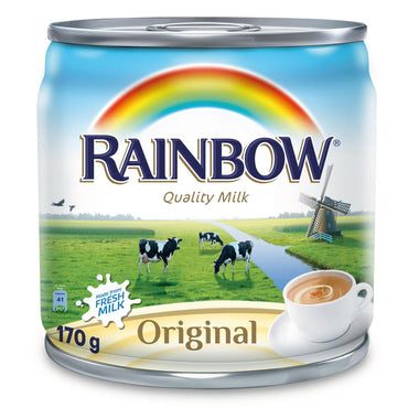 Rainbow Original Evaporated Milk, 170g | أبو قوس حليب مبخر أصلي، 170 جرام