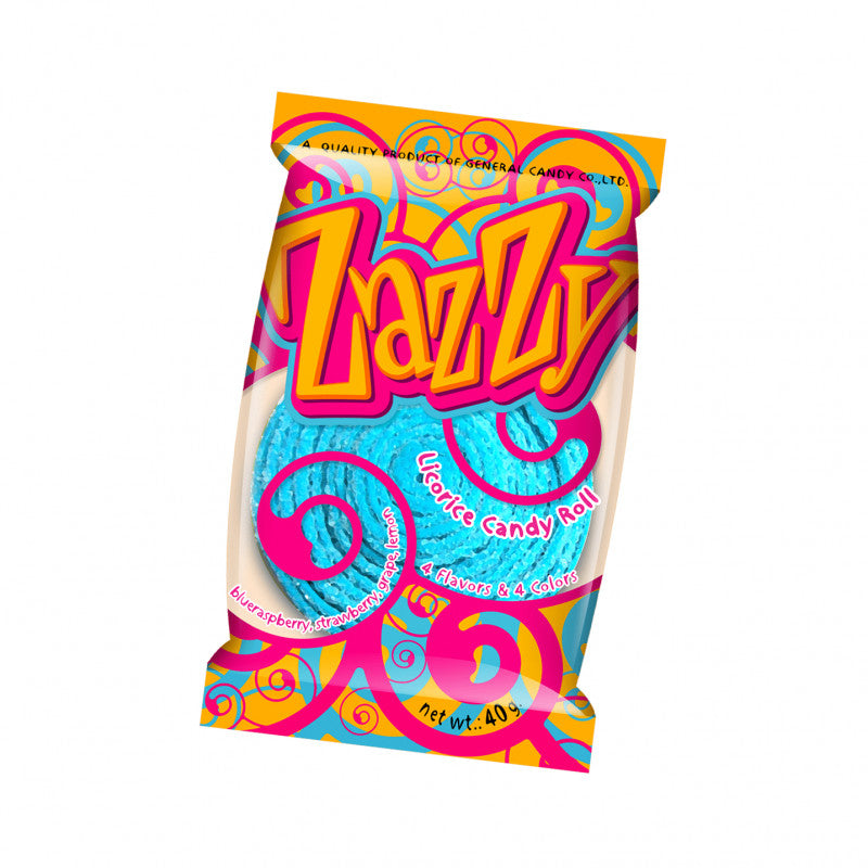 Zazzy Licorice Candy 4 Flavours Raspberry & Strawberry& Grape & Lemon 40g