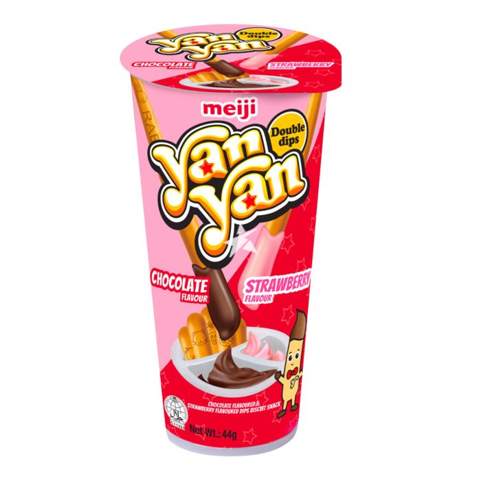 Meiji Yan Yan Strawberry Chocolate Biscuits Snack 44g