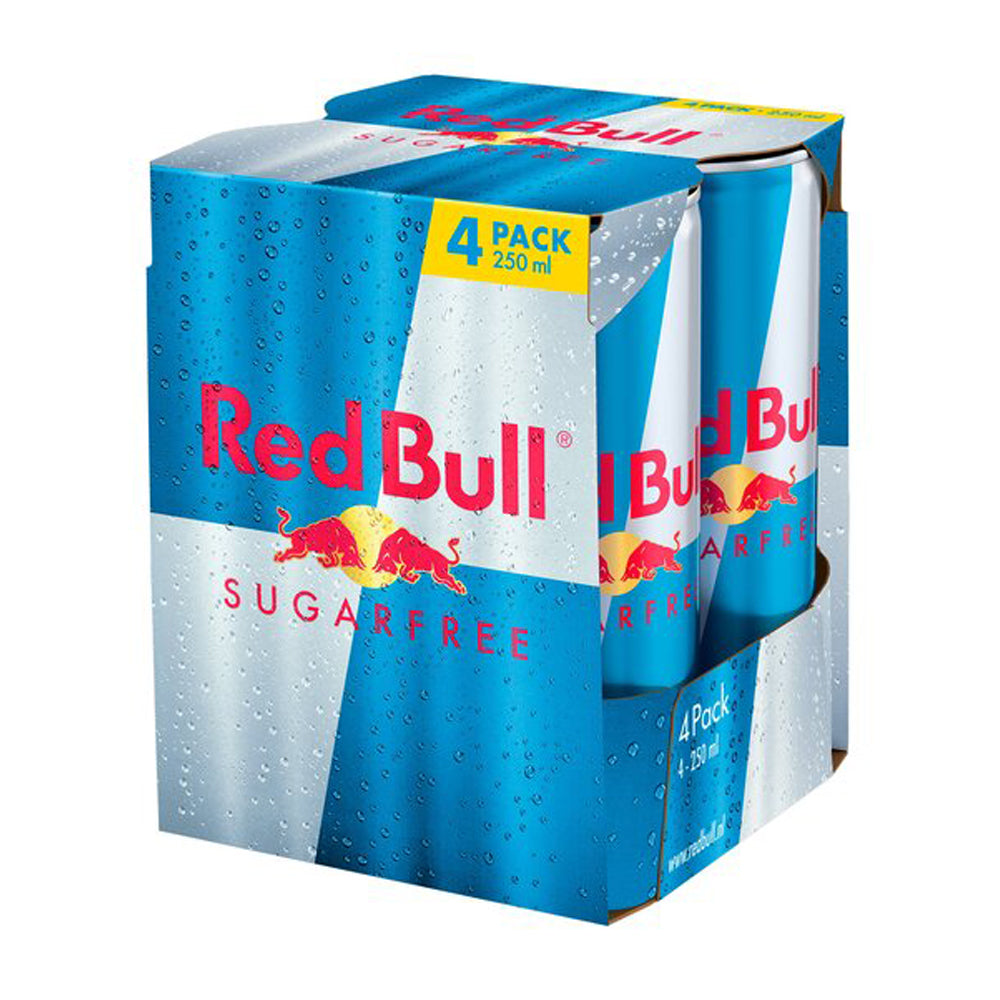 Red Bull Energy Drink Sugar Free 250ml (4 Pack)