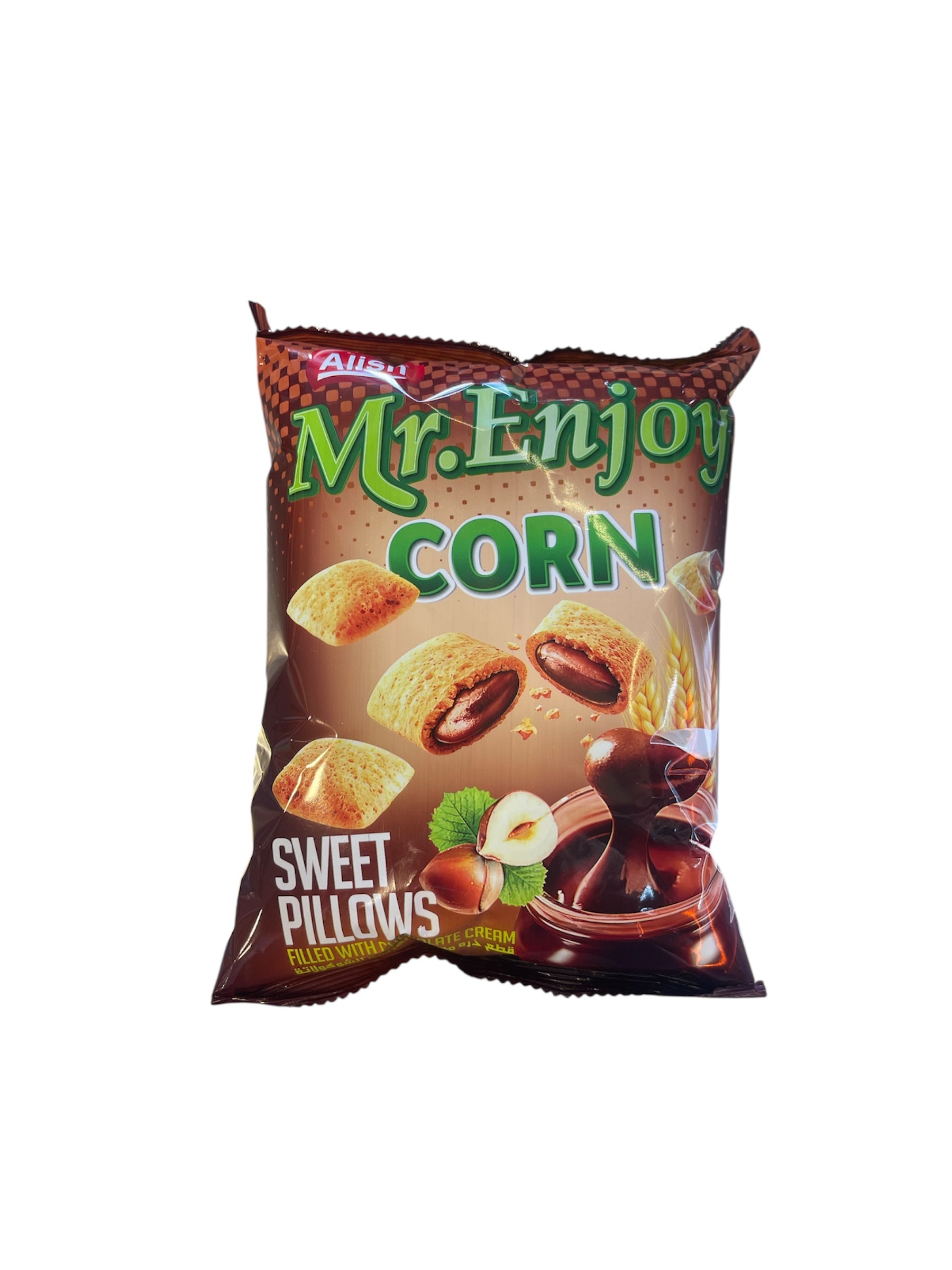 Mr. Enjoy Corn Sweet Pillows Filled With Chocolate Cream 40g