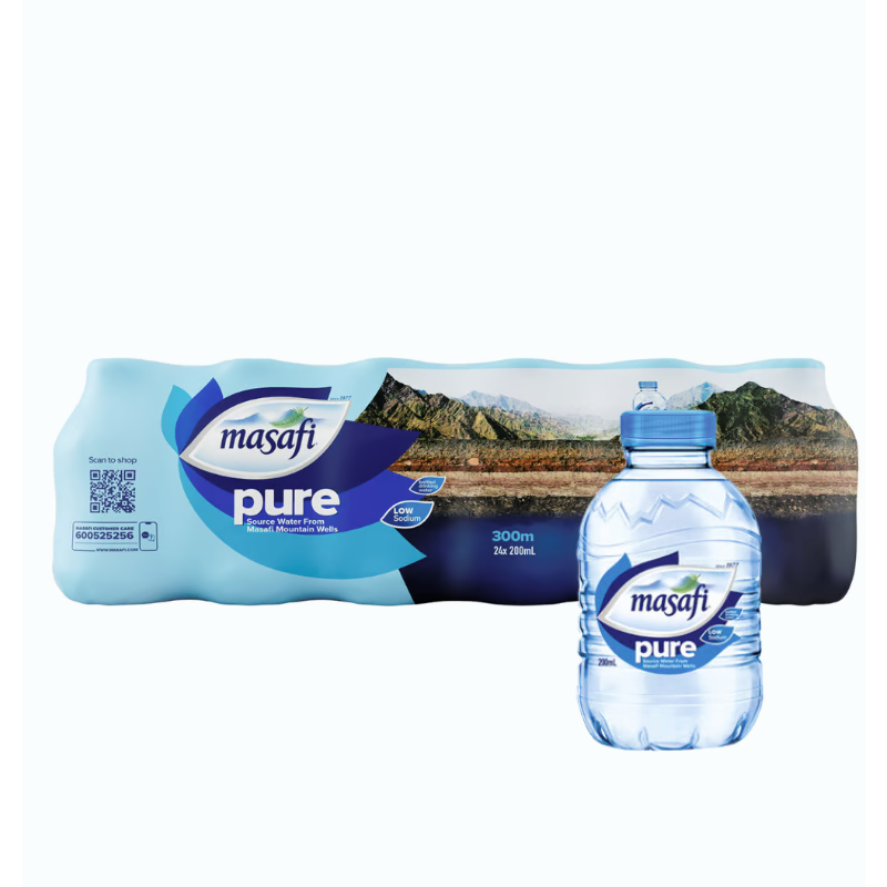 Masafi Pure Bottled Drinking Water 200ml x 24 Pcs