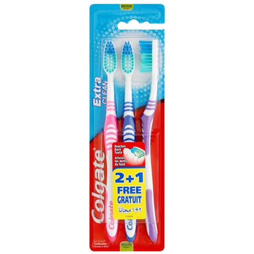 Colgate Extra Clean Toothbrush Medium 3 Pack