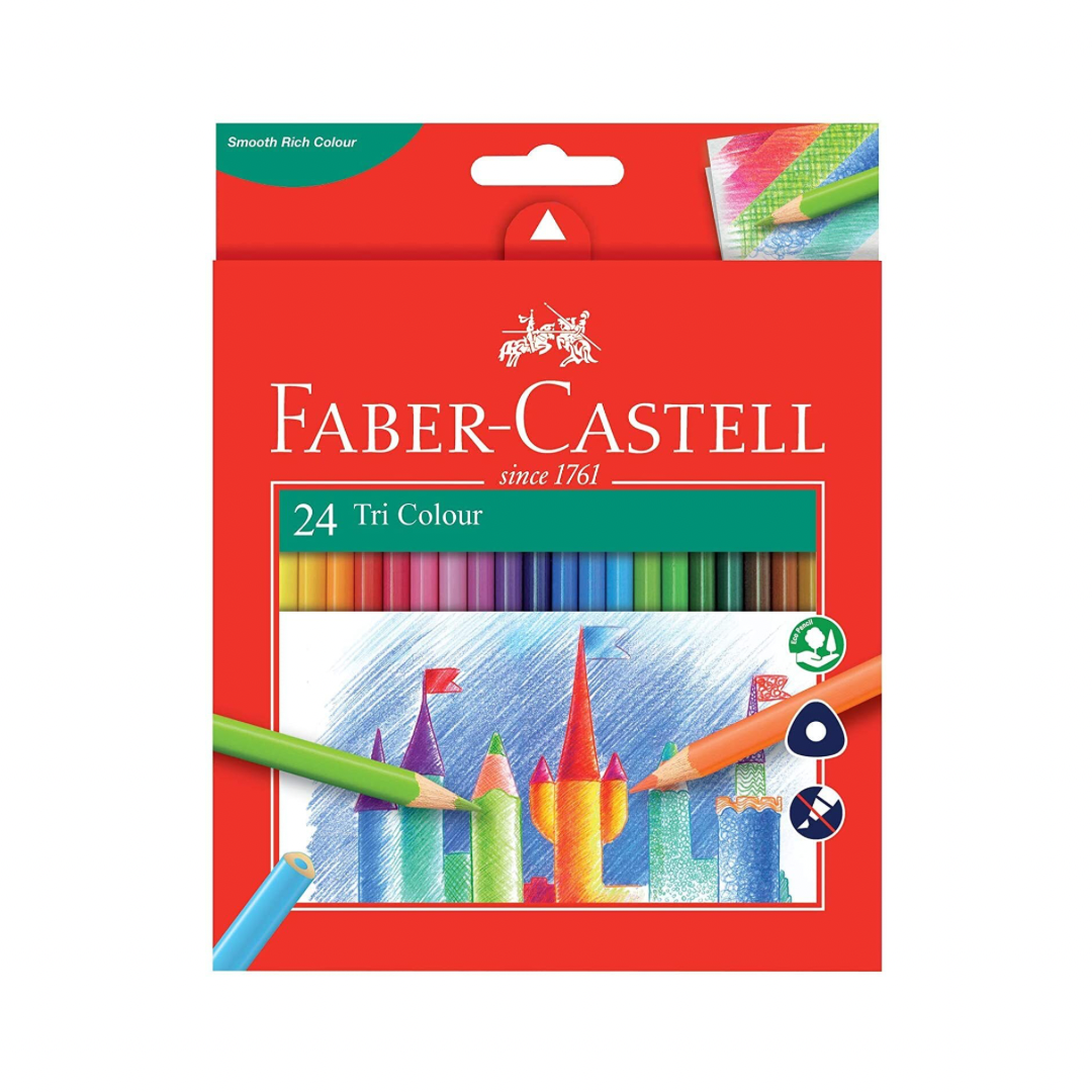 Faber Castell 24 Triangular Colour Pencils