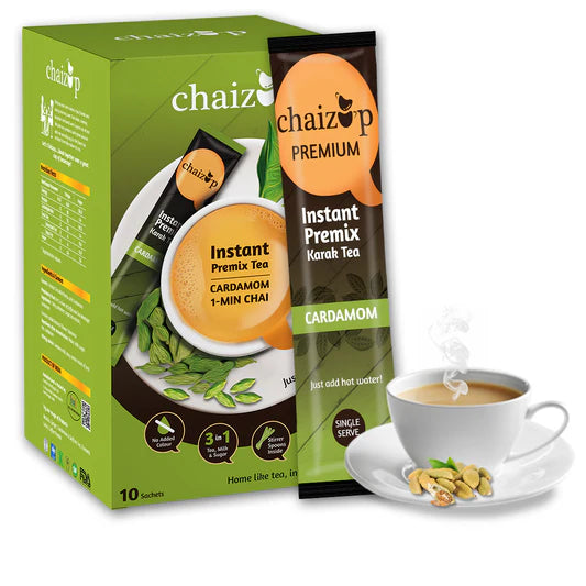 Chaizup Instant Premix Cardamom Karak Tea No Add Sugar 14g