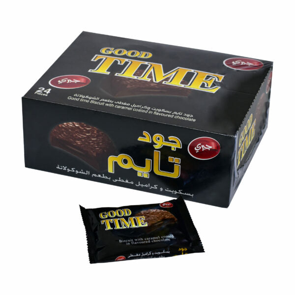 Jabri Good Time Biscuit with Caramel Coated in Flavored Chocolate 30g