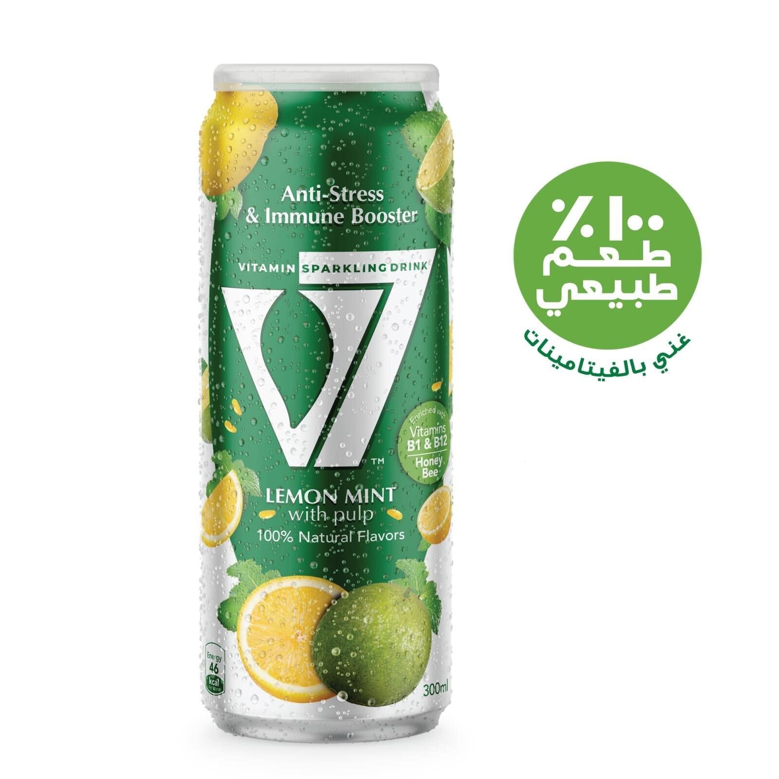 V7 Lemon Mint Vitamin Sparkling Drink 300ml