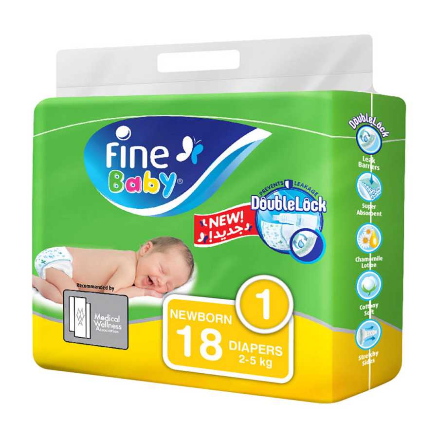 Fine Baby Diapers New Born 1 (2-5Kg) 18 Diaper