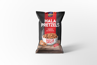 Hala Snacks Pretzels Grids & Twists Hot & Spicy 30g
