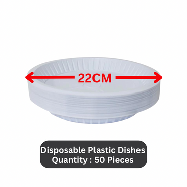 صحون بلاستيك استخدام مرة واحدة 22 سم - 50 صحن