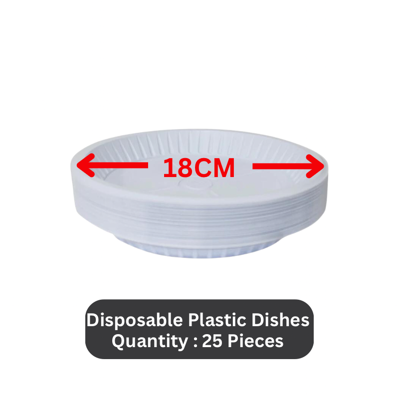 الأهرام أطباق بلاستيك للاستعمال مرة واحدة 18.5 سم 50 حبة
