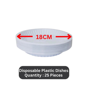 Golden Plastic Dishes 18 cm - 25 pcs