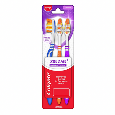 Colgate Zig Zag Toothbrush Medium 3 Pcs