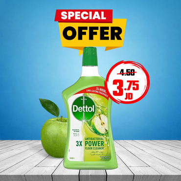 Dettol 3x Antibacterial Power Floor Cleaner-Apple 900 ml