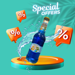 Kazouza Tropical Blue Sparkling Drink 275ml